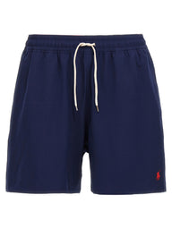 Blue Polyester Bermuda Shorts