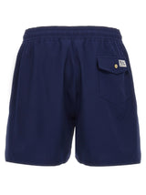 Blue Polyester Bermuda Shorts