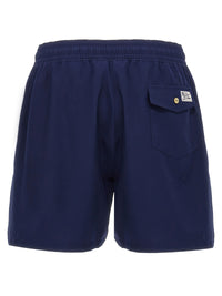 Blue Polyester Bermuda Shorts