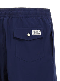 Blue Polyester Bermuda Shorts