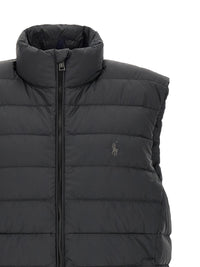 Black Polyester Sleeveless Jacket