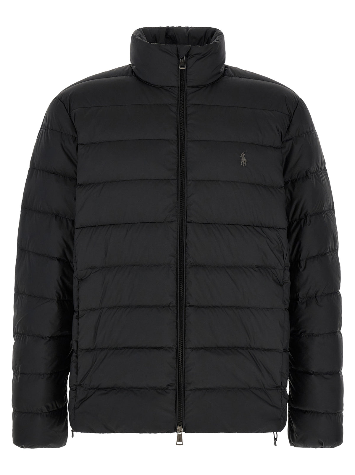 Black Polyester Full-Length Jacket