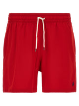 Red Polyester Swim Shorts