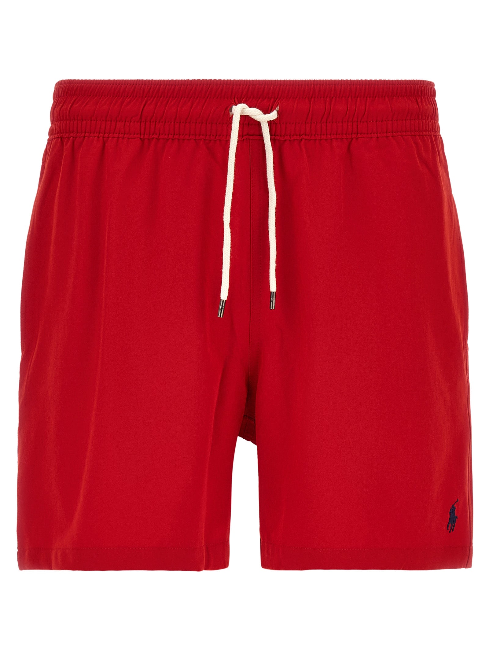 Red Polyester Swim Shorts