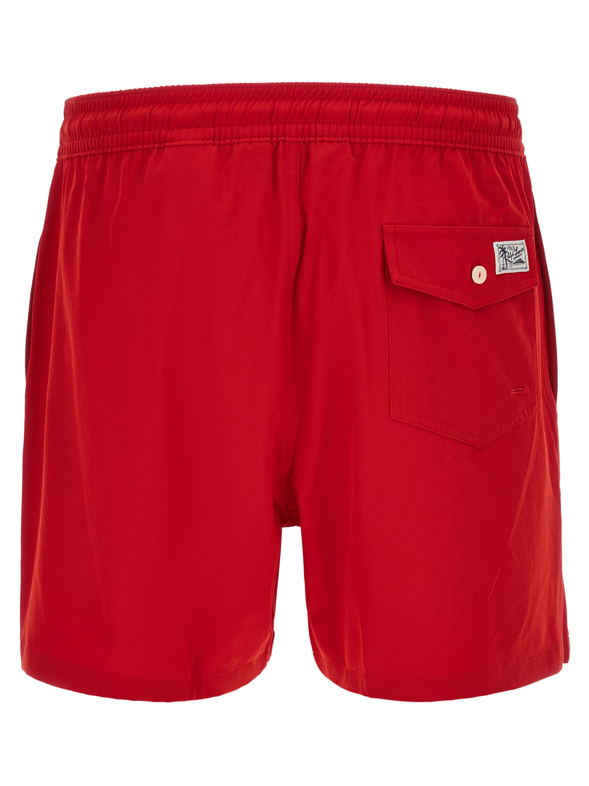 Red Polyester Swim Shorts