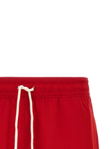 Red Polyester Swim Shorts