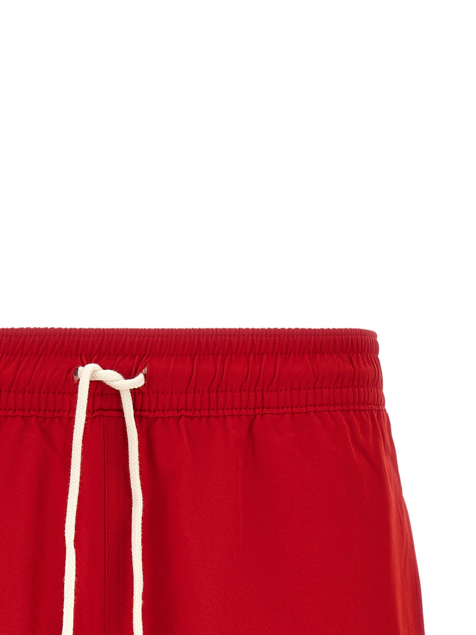 Red Polyester Swim Shorts