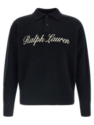 Black Wool Polo Shirt