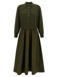 Bicolor Wool Long Dress