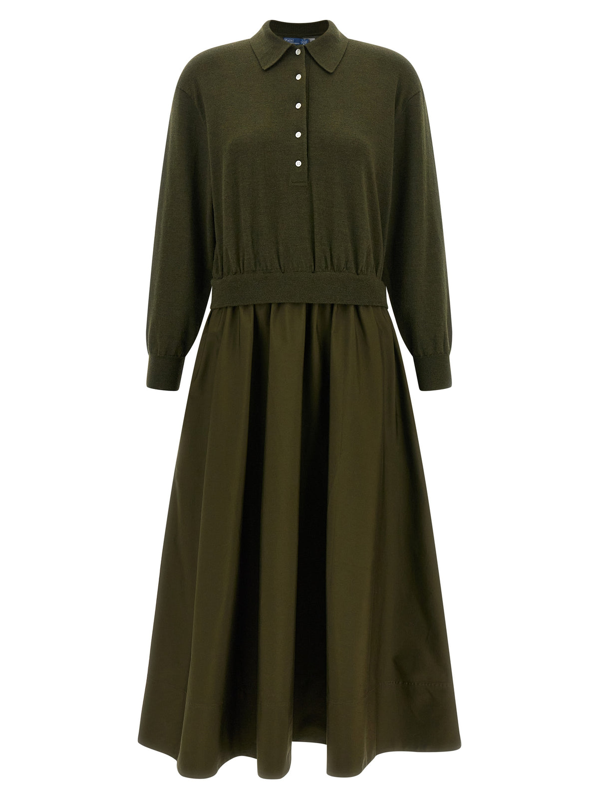 Bicolor Wool Long Dress
