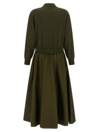 Bicolor Wool Long Dress