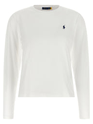 White Cotton Long Sleeve T-Shirt