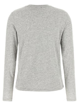 Gray Cotton Long Sleeve T-Shirt