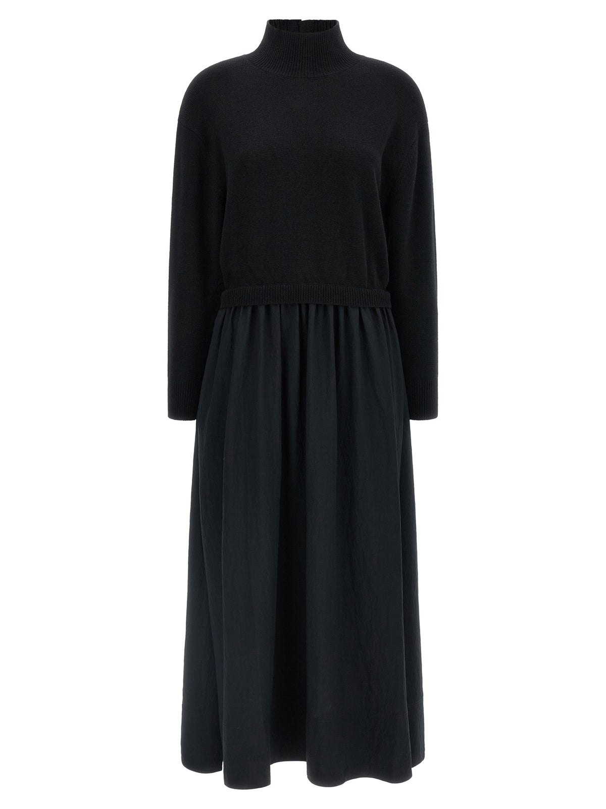 Black Wool Long Dress