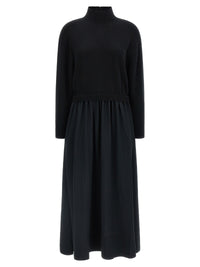 Black Wool Long Dress