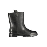 Black Leather Women Ankle Boot