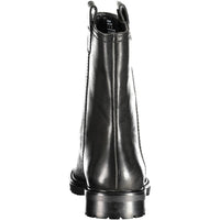 Black Leather Women Ankle Boot