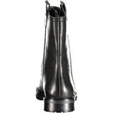 Black Leather Women Ankle Boot