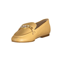 Beige Leather Womens Classic Shoe